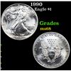 1990 Silver Eagle Dollar $1 Grades GEM+++ Unc
