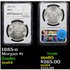 Image 1 : NGC 1885-o Morgan Dollar $1 Graded ms64 BY NGC