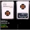Image 1 : NGC 1935-s Lincoln Cent 1c Graded ms63 rb By NGC
