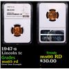 Image 1 : NGC 1947-s Lincoln Cent 1c Graded ms65 rd By NGC