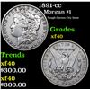 Image 1 : 1891-cc Morgan Dollar $1 Grades xf