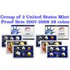 Image 1 : Group of 2 United States Mint Proof Sets 2007-2008 28 coins