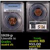 Image 1 : PCGS 1929-p Lincoln Cent 1c Graded ms64 rb By PCGS