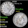 1906 Liberty Nickel 5c Grades Select AU