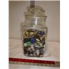 Image 2 : Vintage Glass Lidded  Canister with Buttons
