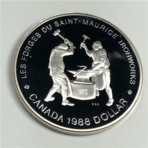 1988 Queen Elizabeth II Canadian Silver Dollar UNC Heavy Cameo