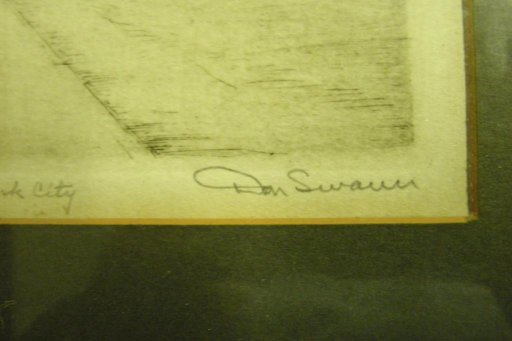 Framed Original Etching By Don Swann