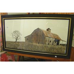 Watercolor Rural, Barn Signed-Weintraub 28"W x 14"