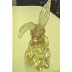 Art Glass Bunny Paperweight Signed Abelman Mrgoo62