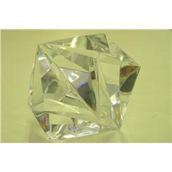 Baccarat Crystal Multi-Sided Clear Paperweight 4"