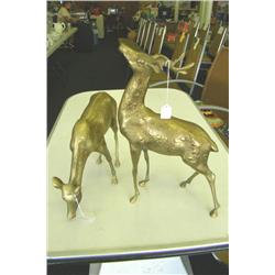 Brass Doe And Fawn Pair -