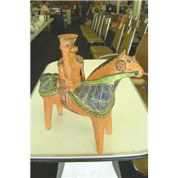 Ceramic Figure On Horse By Alfaraz -