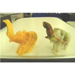 2 Elephant Figurines -