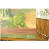 Image 2 : Floral w/Frog Painting Signed Rostor 24" W x 36" H