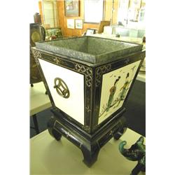 Oriental Planter Square Shaped 17 1/4" H x 12" W -