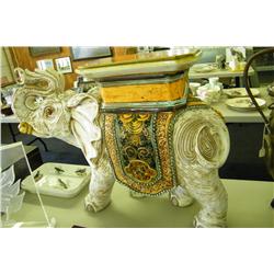 Porcelain Elephant Garden Bench 20" H x 27" W -