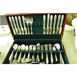 Silverware Case w/Misc. Silver Plate - SEE PICTURES