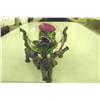 Image 1 : Glass Paperweight w/Triple Elephant Stand -
