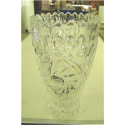 Crystal Vase w/Etched Star Of David -