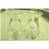 Image 1 : 2 Heavy Matching Crystal Vases - 4 3/4" H x 3" W
