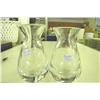 Image 3 : 2 Heavy Matching Crystal Vases - 4 3/4" H x 3" W