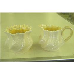 Belleek Cream & Sugar Set - 2.5" H