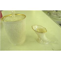 Lenox Mustard Jar & Cornucopia Vase -