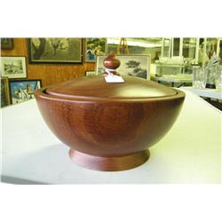 African Teak Covered Wooden Bowl - Portugal 8" W