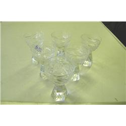Six Heavy Bottom Pressed Cordial Glasses - 3.5" H