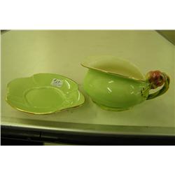 Royal Winton Green Pitcher And Under Plate -