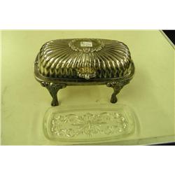 F B Rogers 1883 Silver Plate Hinged Butter Dish -
