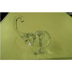 Clear Crystal  Elephant Paperweight - 6" H