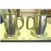 Image 1 : Two Sheffield Pewter Steins - 5" H