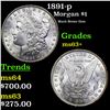 Image 1 : 1891-p Morgan Dollar $1 Grades Select+ Unc