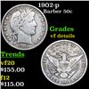 Image 1 : 1902-p Barber Half Dollars 50c Grades vf details