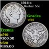 Image 1 : 1914-s Barber Half Dollars 50c Grades vf+