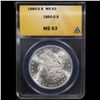 Image 2 : ANACS 1885-s Morgan Dollar $1 Graded ms63 By ANACS