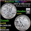 ***Auction Highlight*** 1917-d Obverse Walking Liberty Half Dollar 50c Graded au53 By SEGS (fc)