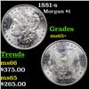 Image 1 : 1881-s Morgan Dollar $1 Grades GEM+ Unc