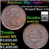 Image 1 : ***Auction Highlight*** 1806 Draped Bust Half Cent Small 6 No Stems C-1 1/2c Graded ms63 bn By SEGS 