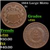 Image 1 : 1864 Large Motto Two Cent Piece 2c Grades vf, very fine