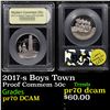 Image 1 : Proof 2017-s Boys Town Modern Commem Half Dollar 50c Graded GEM++ Proof Deep Cameo By USCG