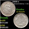 1868-s Seated Liberty Half Dime 1/2 10c Grades AU Details
