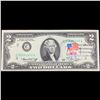 Image 2 : 1976 $2 Federal Reserve Note 1st Day of Issue, with Stamp (Philadelphia, PA) Grades Choice AU/BU Sli