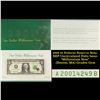 Image 1 : 1999 $1 Federal Reserve Note, BEP Uncirculated Folio Issue "Millennium Note" (Boston, MA) Grades Gem