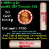 Image 1 : Shotgun Lincoln 1c roll, 1980-p 50 pcs Merchants Bank Wrapper.