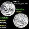 Image 1 : 1942-p Washington Quarter 25c Grades GEM+ Unc
