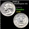 Image 1 : 1943-p Washington Quarter 25c Grades Choice AU/BU Slider