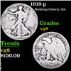 Image 1 : 1919-p Walking Liberty Half Dollar 50c Grades vg, very good
