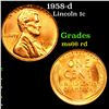 Image 1 : 1958-d Lincoln Cent 1c Grades GEM+ Unc RD